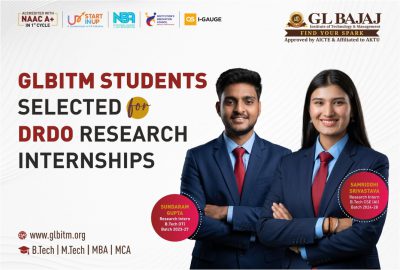 GLBITM Students Selected for Prestigious DRDO Research Internships