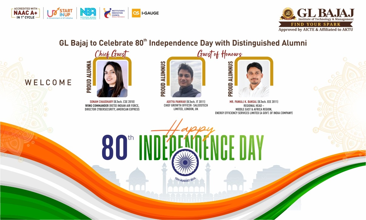 GL Bajaj to Celebrate 80th Independence Day with Distinguished Alumni