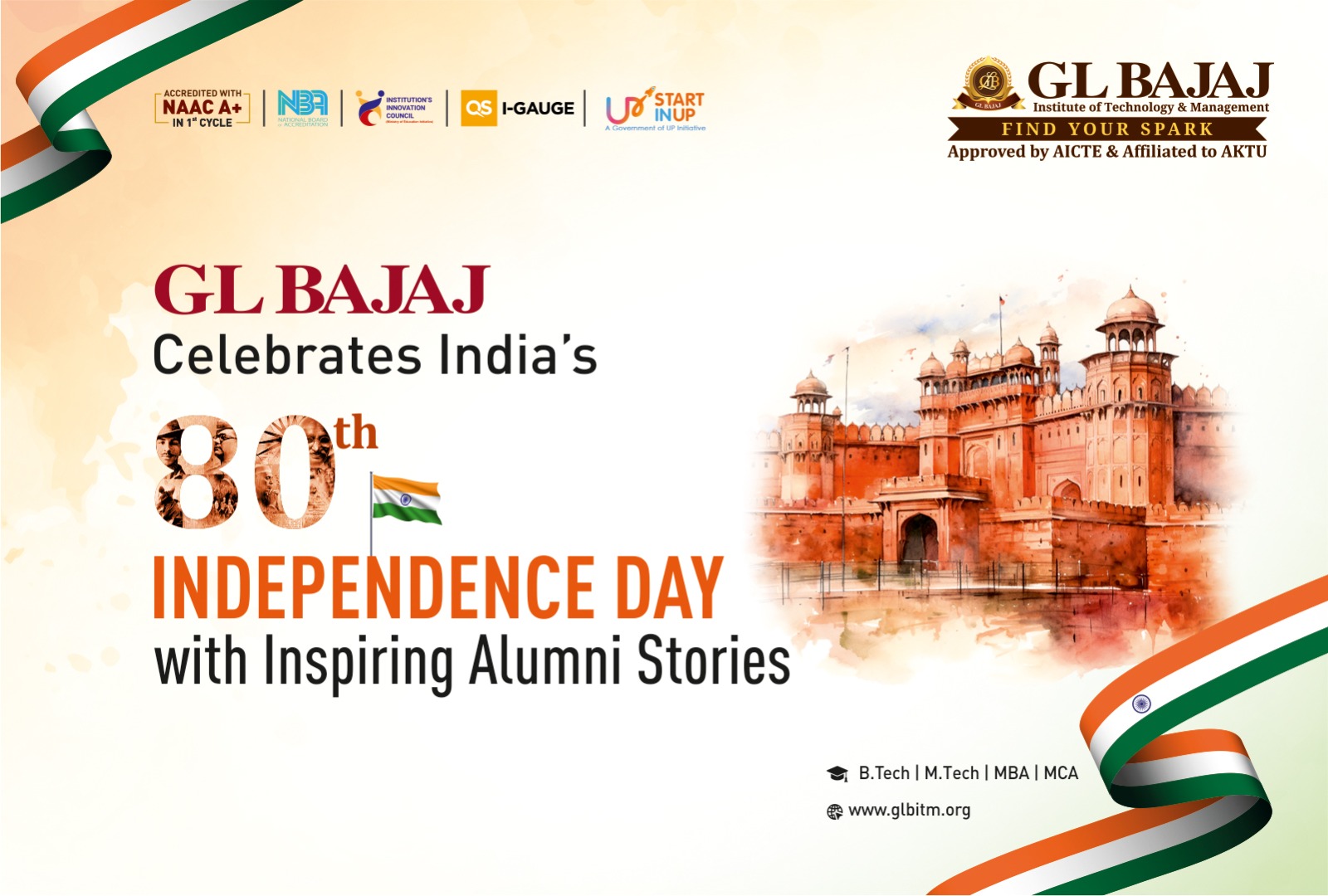 GL Bajaj Celebrates India’s 80th Independence Day with Inspiring Alumni Stories