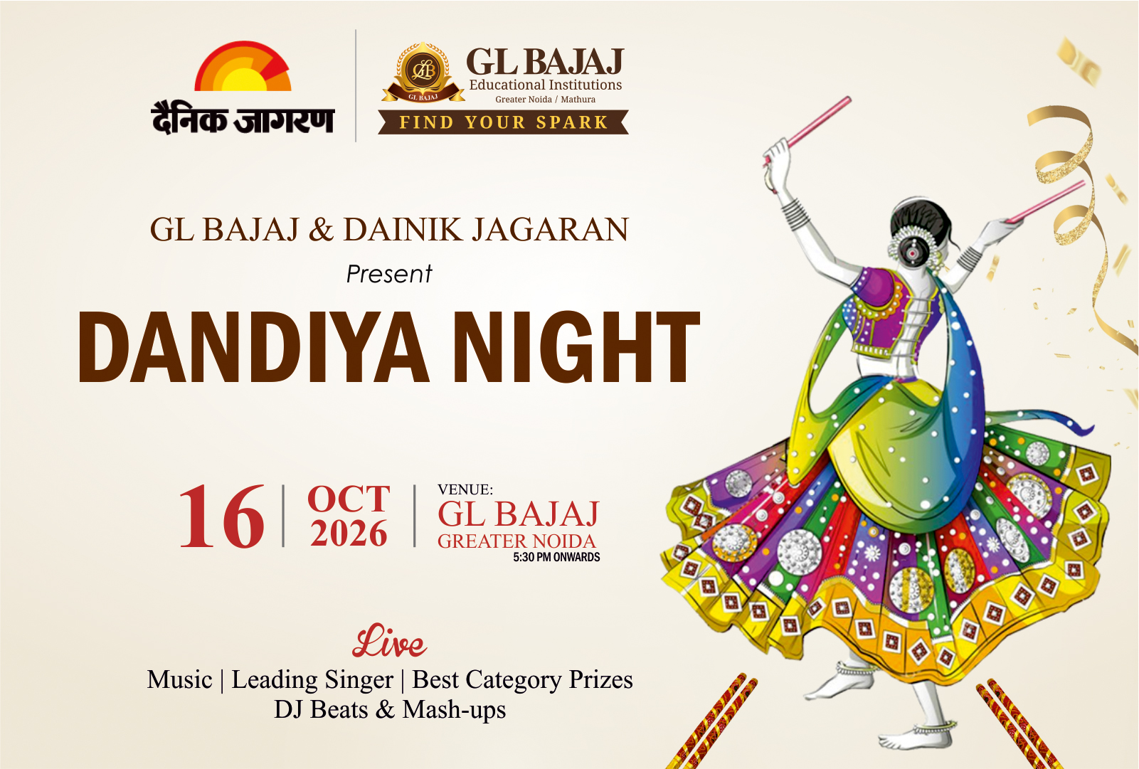 Get Ready to Groove: GL Bajaj Set to Host a Grand Dandiya Night